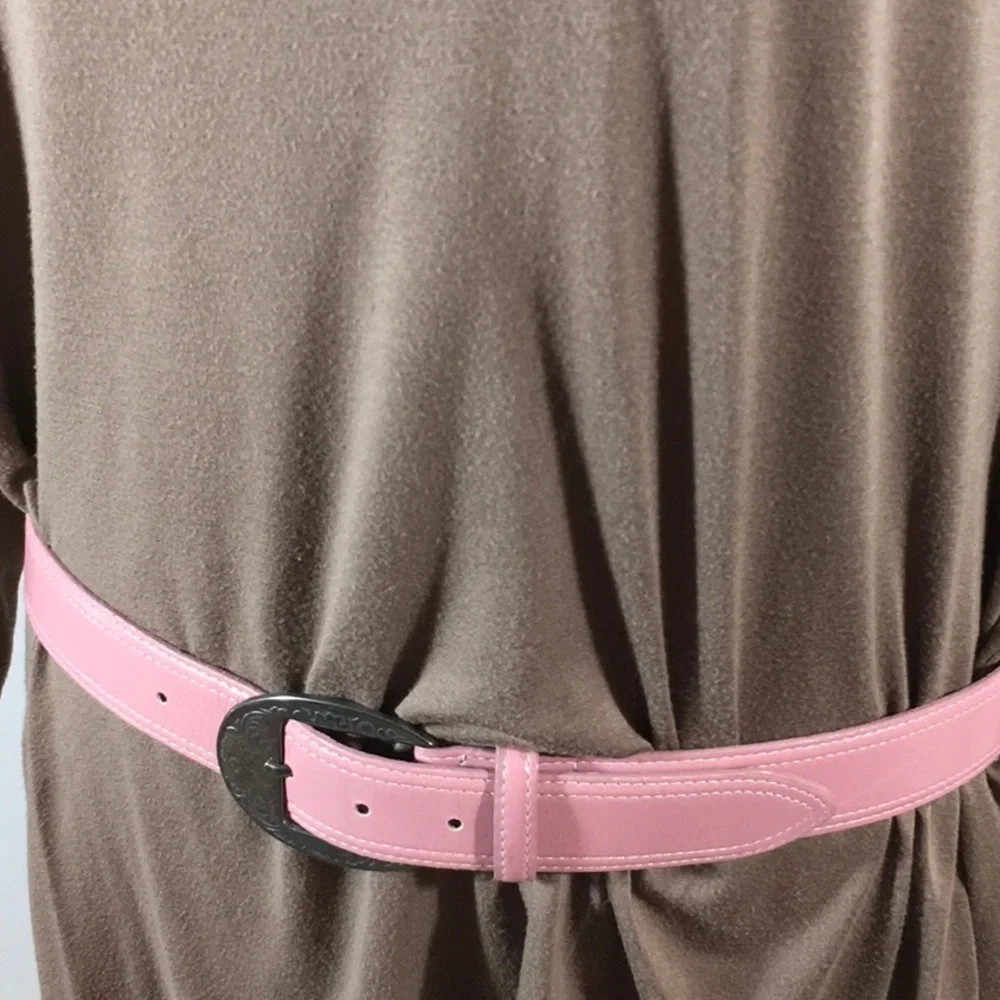 Avignon pink leather belt